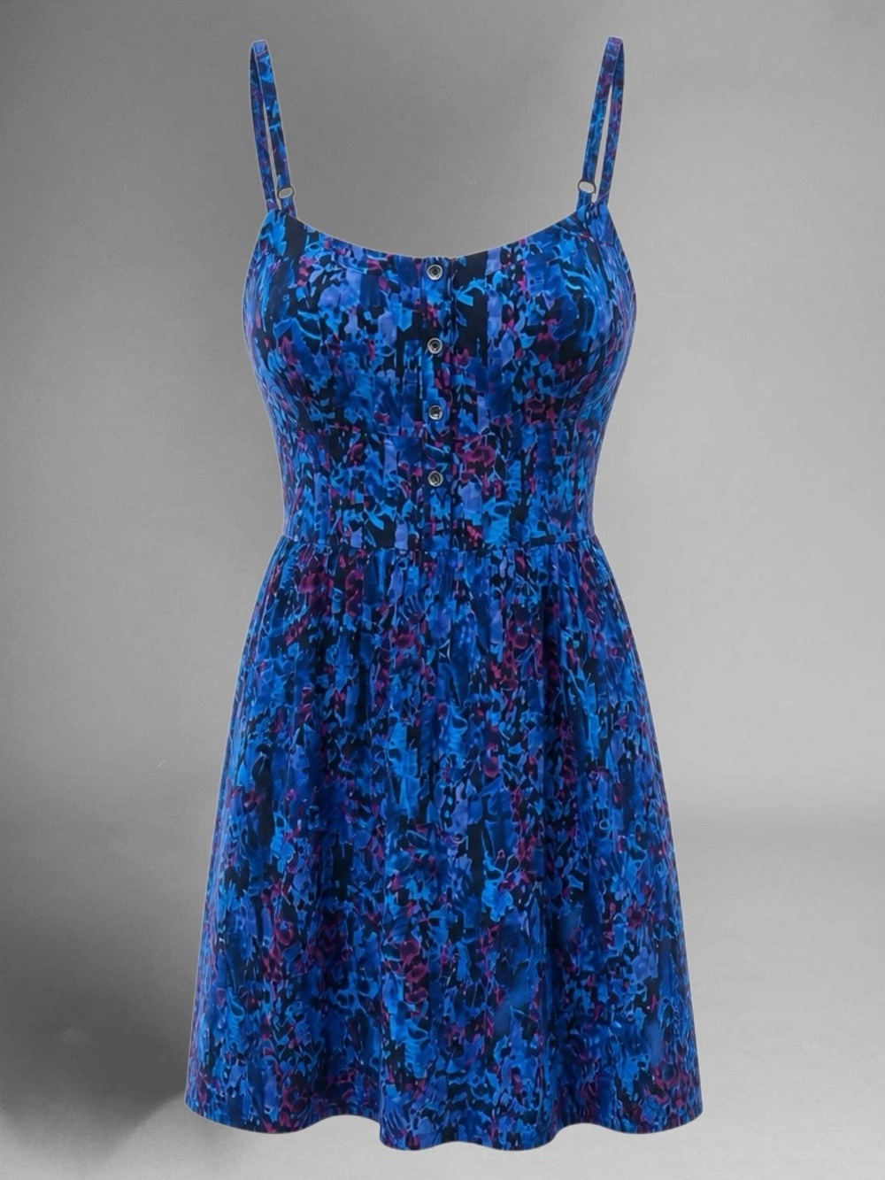 Express Blue and Purple Floral Corset Style Sundress